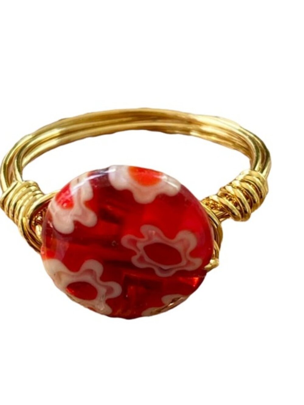 Women’s Boho Gold Toned Wire Wrap Ring. Size: 5